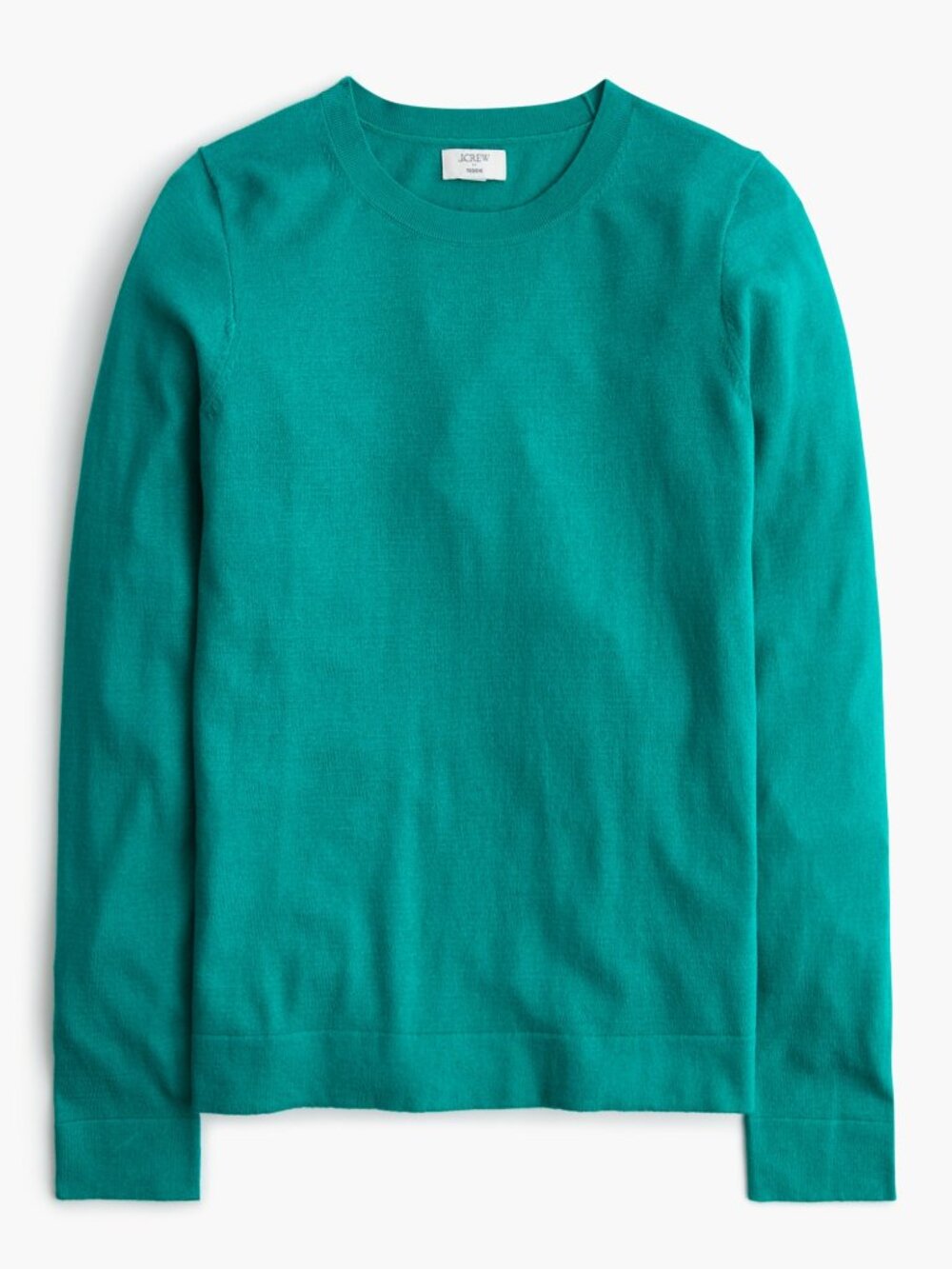 J CREW Cotton Crew Neck Teddie Sweater MEDIUM Gallery Green NWT